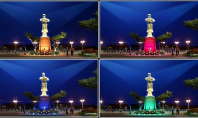 Chiếu sáng nghệ thuật Tượng Thủ Khoa Huân - TP Mỹ Tho