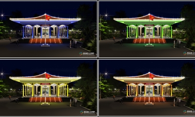 Chiếu sáng nghệ thuật Nhà Bia - TP. Mỹ Tho