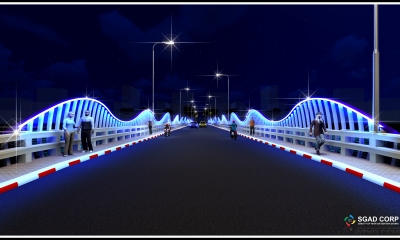 Thiết kế trang trí chiếu sáng Nghệ thuật cầu Nguyễn Trãi  - TP Mỹ Tho