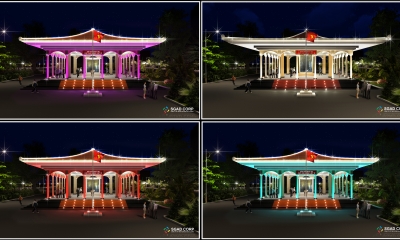 Chiếu sáng nghệ thuật Nhà Bia - TP. Mỹ Tho