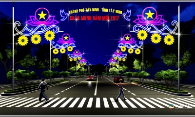 Thiết kế trang trí nghệ thuật đường đèn TP Tây Ninh